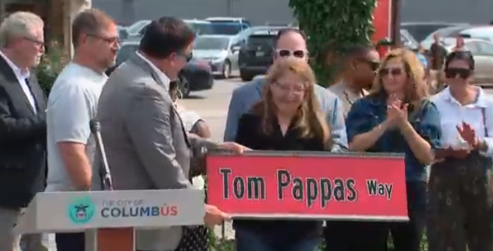 Columbus, Ohio Honors Tommy Pappas with Commemorative Street Sign Near Tommy’s Diner