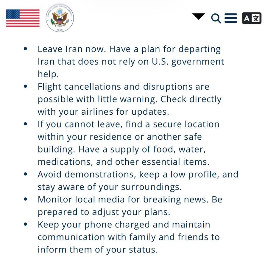 Leave Iran Now: U.S. Issues Urgent Security Alert for Americans in Iran